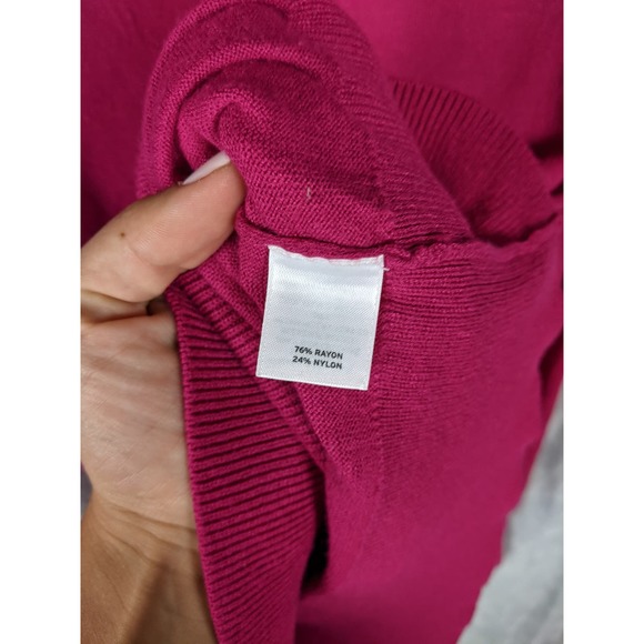 Halogen Long Sleeve Cranberry Ribbed Turtleneck XL - Picture 3 of 4